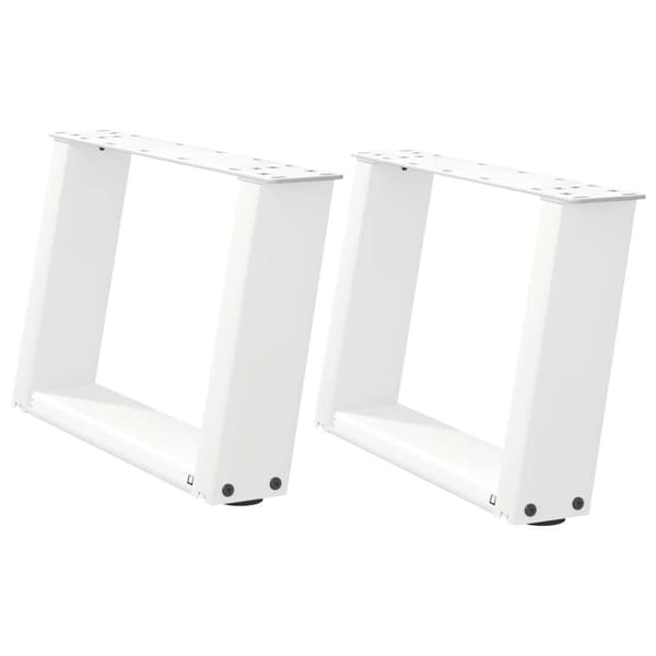 Soffbordsben U-formade 2 st vit 40x(30-31) cm stål