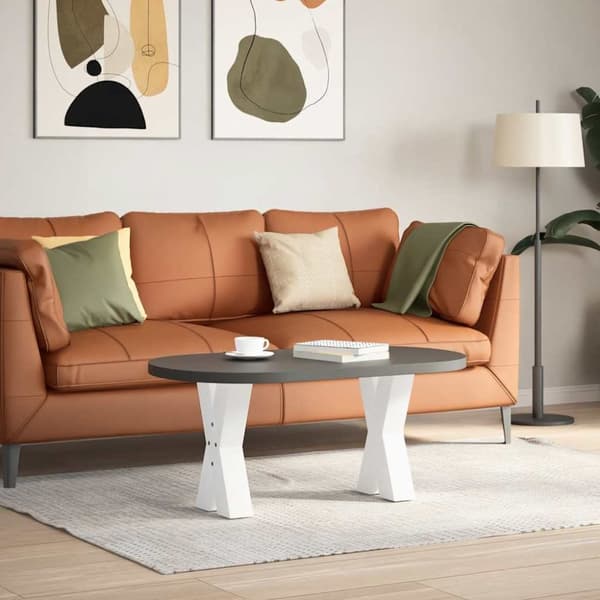 Soffbordsben X-formade 2 st vit 38x(42-43) cm stål