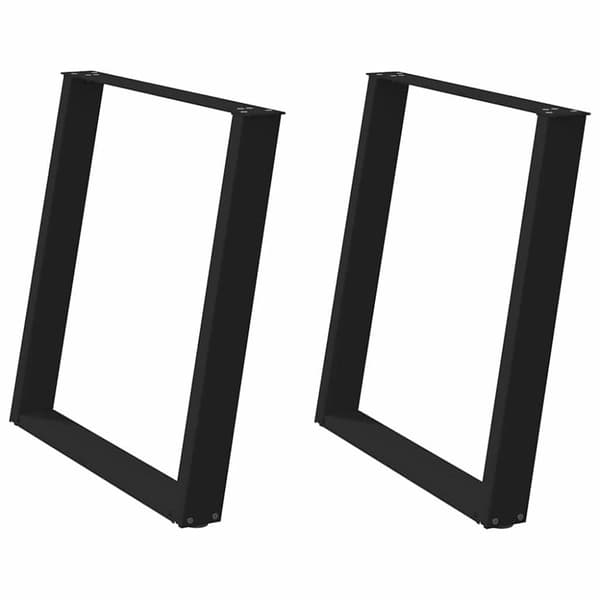 Matbordsben U-formad 2 st svart 70x(72-73) cm stål