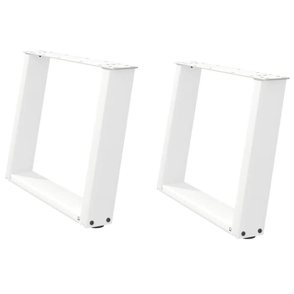 Soffbordsben U-formade 2 st vit 70x(42-43) cm stål