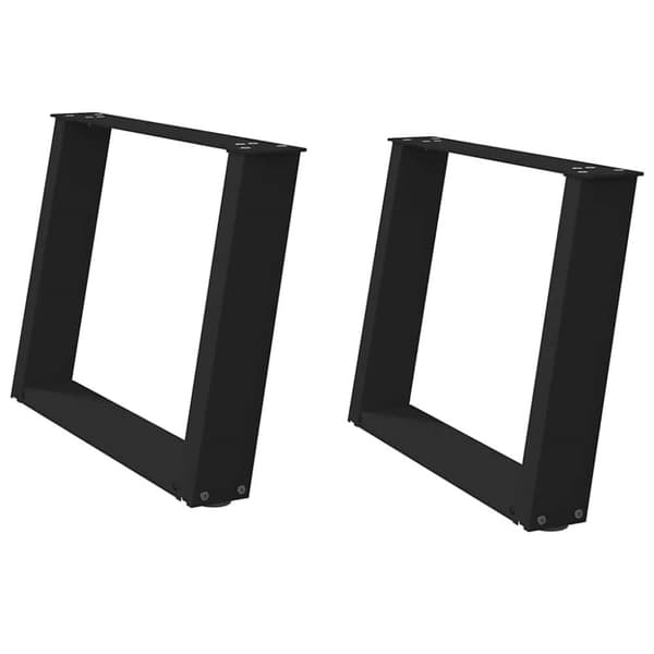 Soffbordsben U-formade 2 st svart 70x(42-43) cm stål