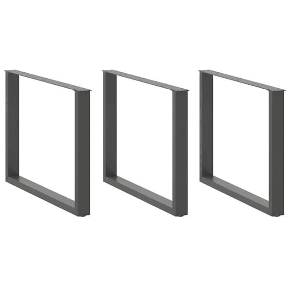 Matbordsben U-formad 2 st antracit 100x(72-73) cm stål