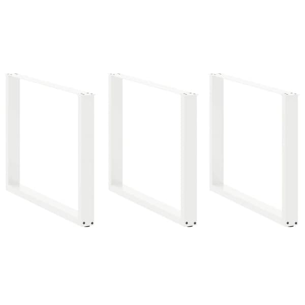 Matbordsben U-formad 2 st vit 100x(72-73) cm stål