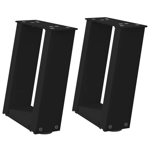 Soffbordsben U-formade 2 st svart 30x(30-31) cm stål