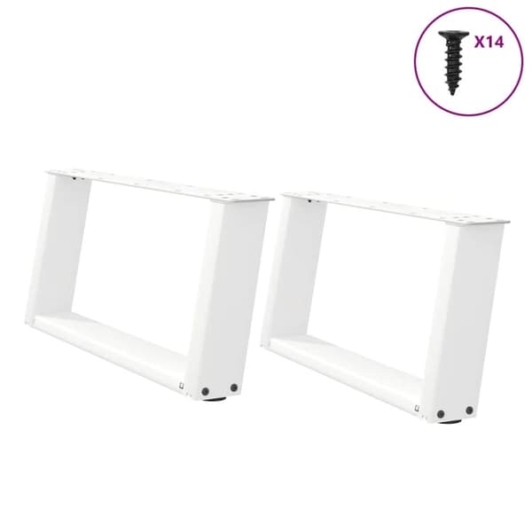 vidaXL sohvapöydän jalat U-muotoiset 2 kpl Valkoinen 70x(30-31) cm