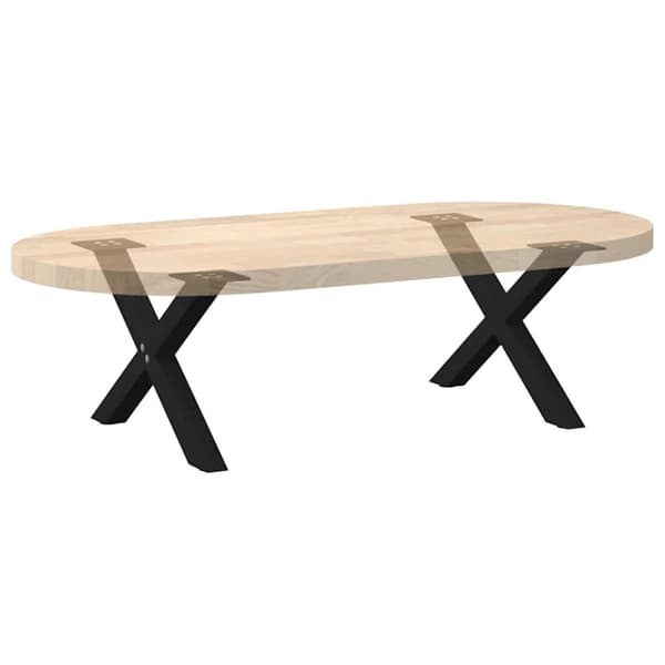 vidaXL sofabordben X-formet 2 stk 60x(30-31) cm stål sort