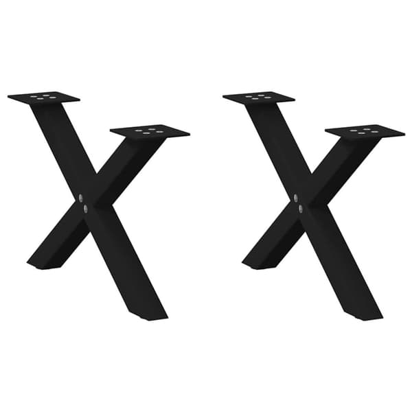 vidaXL sofabordben X-formet 2 stk 60x(30-31) cm stål sort
