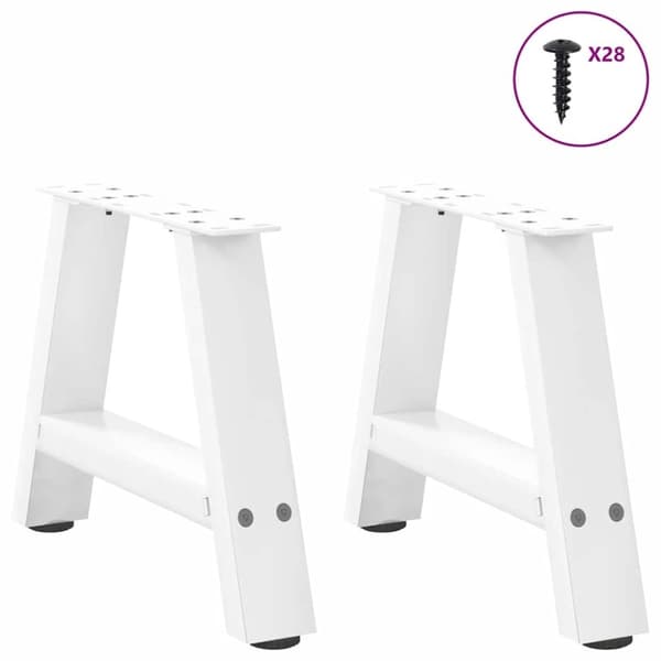 vidaXL Sohvapöydän jalat A-muotoiset 2 kpl valkoinen 50x(30-31) cm teräs