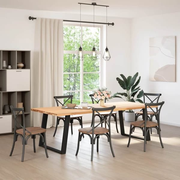 vidaXL Spisebordben U-formet 2 stk svart 90 x (72-73) cm stål