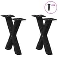 Miniatyrbillede 3 af 9: vidaXL sofabordben X-formet 2 stk 37x(30-31) cm stål sort