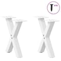 Miniatyrbilde 3 av 9: vidaXL Salongbordben X-formet 2 stk hvit 30x(30-31) cm stål