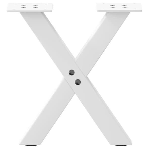 vidaXL Salongbordben X-formet 2 stk hvit 30x(30-31) cm stål