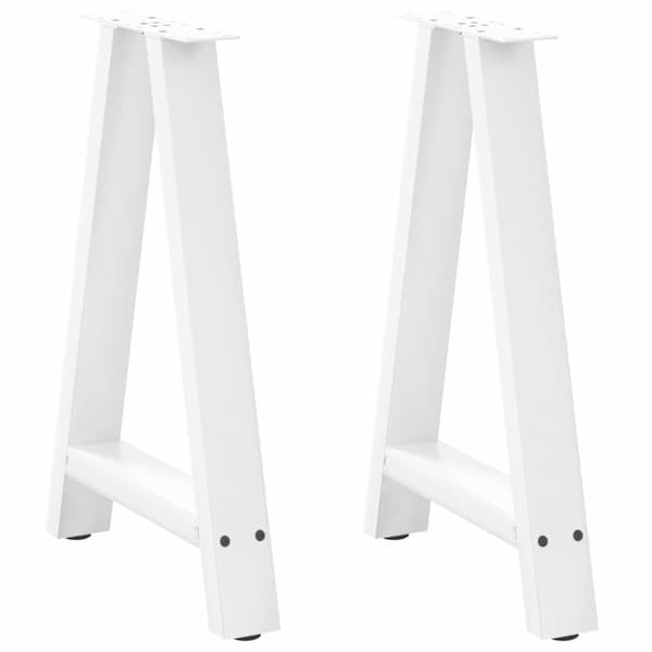 vidaXL Soffbordsben A-formade 2 st vit 50x(72-73) cm stål