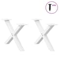 Miniatyrbillede 3 af 10: vidaXL sofabordben X-formet 2 stk 60x(30-31) cm stål hvid