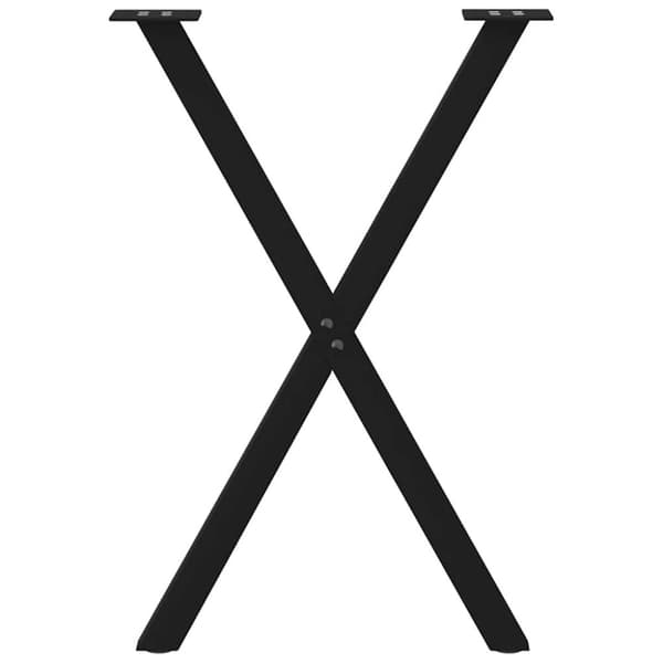 vidaXL Ruokapöydän jalat X-muotoiset 2 kpl Musta 50x(72-73) cm Teräs