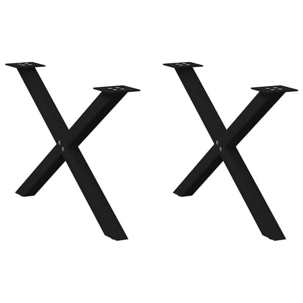 vidaXL Sohvapöydän jalat X-muotoiset 2 kpl Musta 70x(42-43) cm Teräs