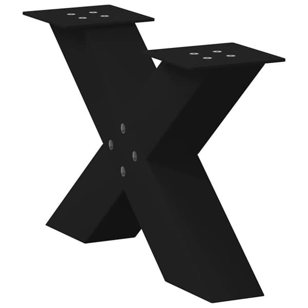 vidaXL Sohvapöydän jalat X-muotoiset 2 kpl Musta 60x(30-31) cm Teräs