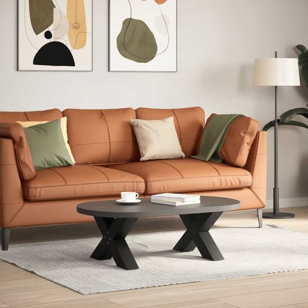 vidaXL Sohvapöydän jalat X-muotoiset 2 kpl Musta 60x(30-31) cm Teräs