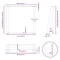 Miniatyrbilde 10 av 10: vidaXL Spisebordben U-formet 2 stk antrasitt 80x(72-73) cm stål