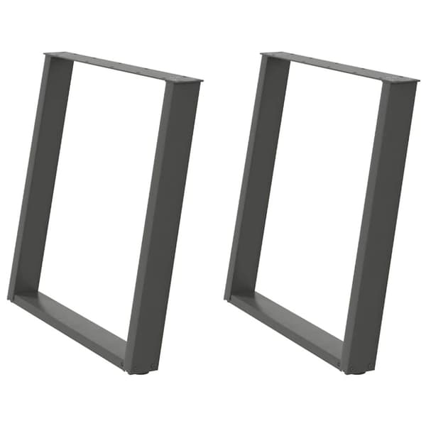 vidaXL Spisebordben U-formet 2 stk antrasitt 80x(72-73) cm stål