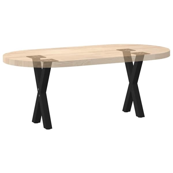 vidaXL Salongbordben X-formet 2 stk svart 38 x (42-43) cm stål