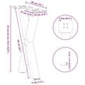 Miniatyrbilde 10 av 10: vidaXL Salongbordben X-formet 2 stk svart 38 x (42-43) cm stål