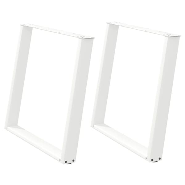 vidaXL Spisebordben U-formet 2 stk hvit 90 x (72-73) cm stål