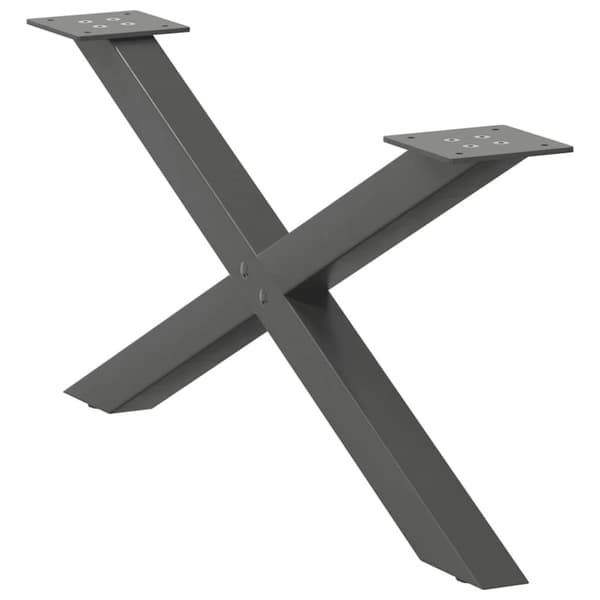 vidaXL Soffbordsben X-formade 2 st antracit 70x(30-31) cm stål