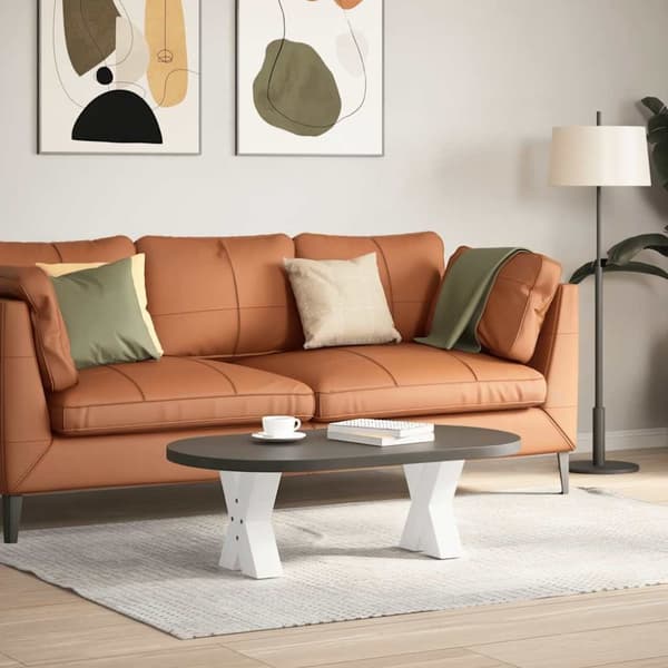 vidaXL Salongbordben X-formet 2 stk hvit 40x(30-31) cm stål