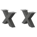 Miniatyrbilde 1 av 10: vidaXL Salongbordben X-formet 2 stk antrasitt 50x(30-31) cm stål