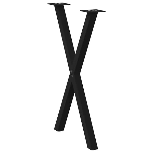 vidaXL Spisebordben X-formet 2 stk svart 57x(72-73) cm stål
