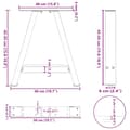 Miniatyrbilde 10 av 10: vidaXL Salongbordben A-formet 2 stk hvit 50x(42-43) cm stål
