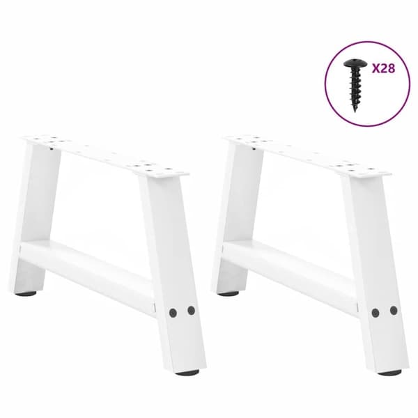 vidaXL Soffbordsben A-formade 2 st vit 60x(30-31) cm stål