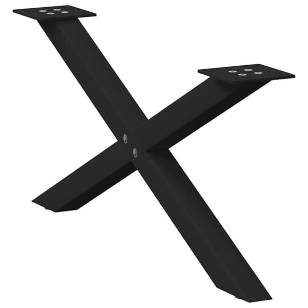 vidaXL Salongbordben X-formet 2 stk svart 70 x (30-31) cm stål