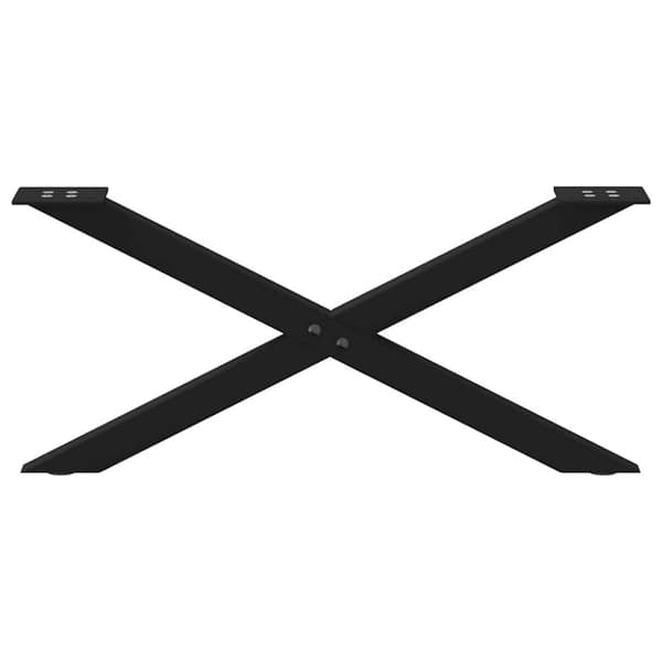 vidaXL Salongbordben X-formet 2 stk svart 70 x (30-31) cm stål
