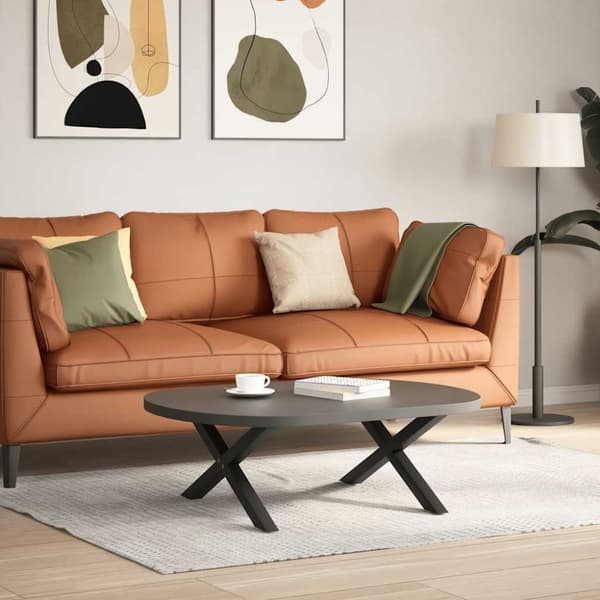 vidaXL Salongbordben X-formet 2 stk svart 70 x (30-31) cm stål