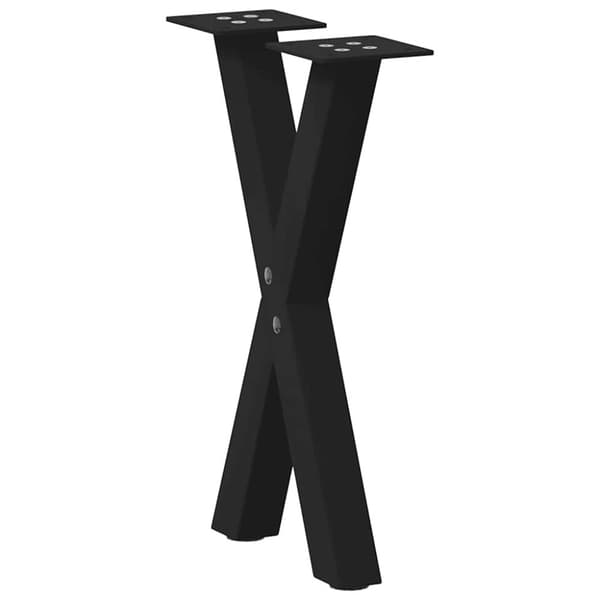 vidaXL Sohvapöydän jalat X-muotoiset 2 kpl Musta 28x(42-43) cm Teräs