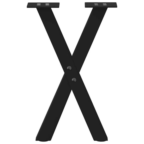 vidaXL Sohvapöydän jalat X-muotoiset 2 kpl Musta 28x(42-43) cm Teräs
