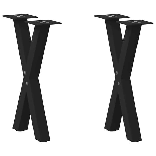 vidaXL sofabordben X-formet 2 stk 28x(42-43) cm stål sort