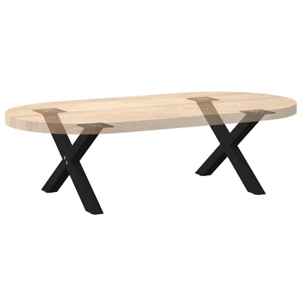 vidaXL Sohvapöydän jalat X-muotoiset 2 kpl musta 50x(30-31) cm teräs