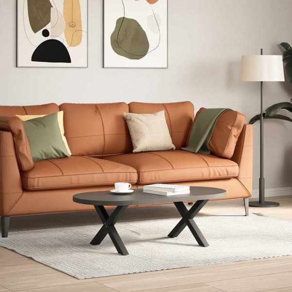 vidaXL Sohvapöydän jalat X-muotoiset 2 kpl musta 50x(30-31) cm teräs