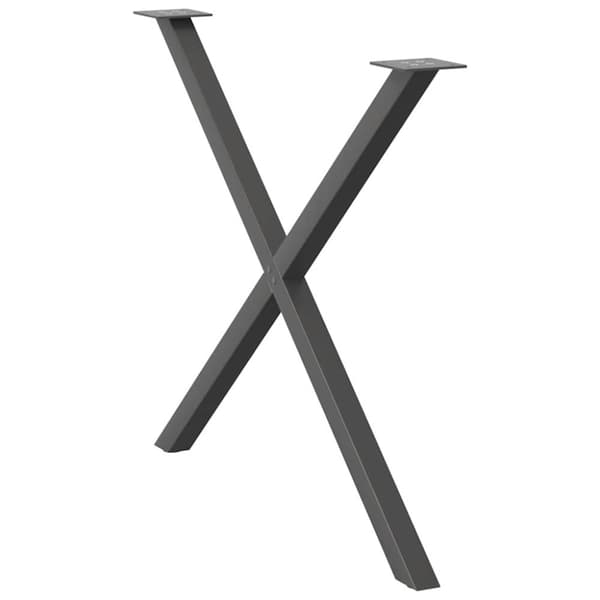 vidaXL Ruokapöydän jalat X-muotoiset 2 kpl antrasiitti 90x(72-73) cm teräs
