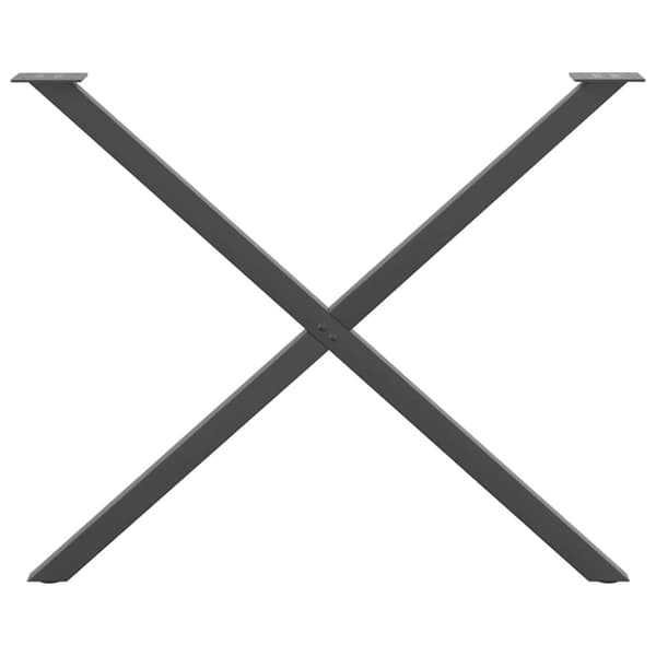 vidaXL Ruokapöydän jalat X-muotoiset 2 kpl antrasiitti 90x(72-73) cm teräs