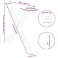Pikkukuva 10 / 10: vidaXL Ruokapöydän jalat X-muotoiset 2 kpl antrasiitti 90x(72-73) cm teräs