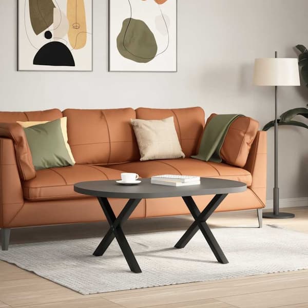 vidaXL Salongbordben X-formet 2 stk svart 70x(42-43) cm stål