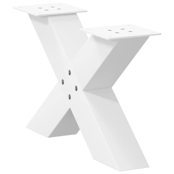 vidaXL Soffbordsben X-formade 2 st vit 60x(30-31) cm stål