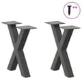 Miniatyrbilde 3 av 9: vidaXL Salongbordben X-formet 2 stk antrasitt 30x(30-31) cm stål