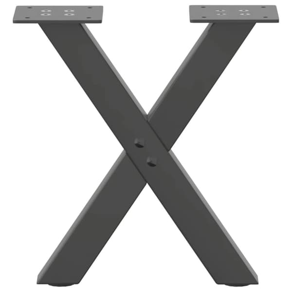 vidaXL Salongbordben X-formet 2 stk antrasitt 30x(30-31) cm stål