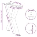 Miniatyrbilde 9 av 9: vidaXL Salongbordben X-formet 2 stk antrasitt 30x(30-31) cm stål