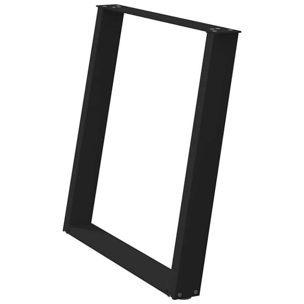 vidaXL Matbordsben U-formad 2 st svart 80x(72-73) cm stål